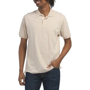SCOTCH & SODA Light Beige Slub Knit Short Sleeve Polo